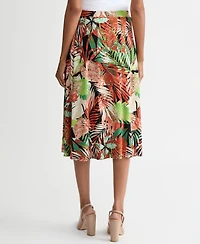 Kasper Women's Printed Pull-On Midi Skirt