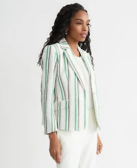 Kasper Women's Striped Flap-Pocket Blazer