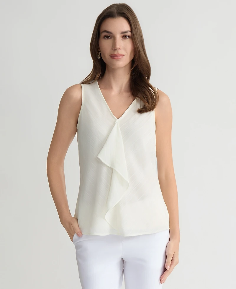 Kasper Women's Ruffle-Front Sleeveless Top