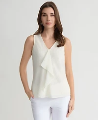 Kasper Women's Ruffle-Front Sleeveless Top