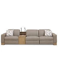 Maxyne 4-Pc. Leather 3 Power Motion Recliner Sofa with Console