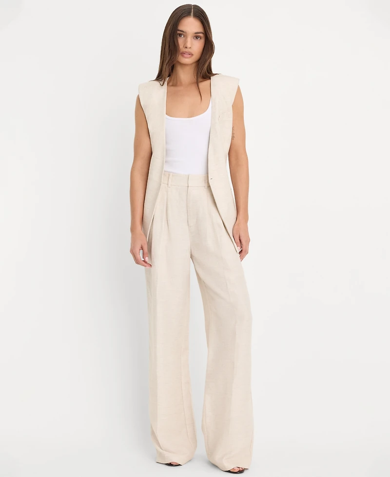 Good American Women's Mid-Rise Wide Leg Trousers