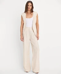 Good American Women's Mid-Rise Wide Leg Trousers