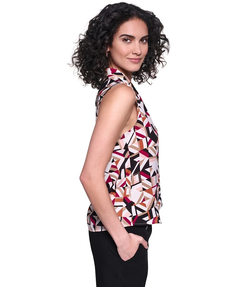 Karl Lagerfeld Paris Women's V-Neck Sleeveless Top