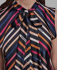 Karl Lagerfeld Paris Women's Tie V-Neck Sleeveless Top