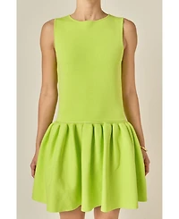 English Factory Women's Peplum Sleeveless Knit Dress