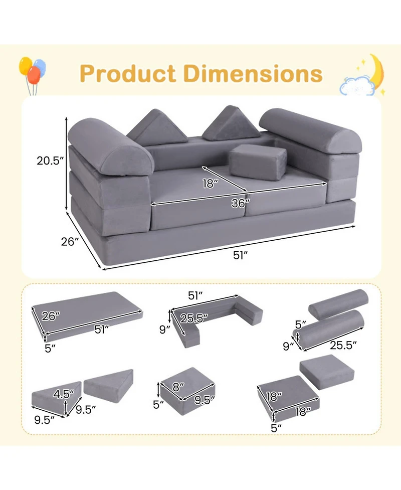 Gouun 9-Piece Foam Climb and Crawl Playset for Toddlers