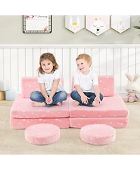Gouun Glow-in-the-Dark Modular Play Couch Set for Kids with Handles