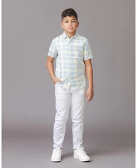 Hope and Henry Little Big Boys' Organic Short Sleeve Pique Shirt