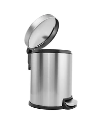 Mega Casa 5 Liter / 1.3 Gallon Stainless Steel Step Trash Can with Soft Close Lid for Bathroom, Office, Kitchen, Bedroom
