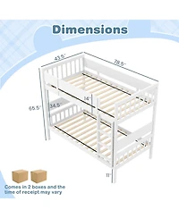 Slickblue Bunk Bed with Ladder and Full-Length Guardrails for Kids