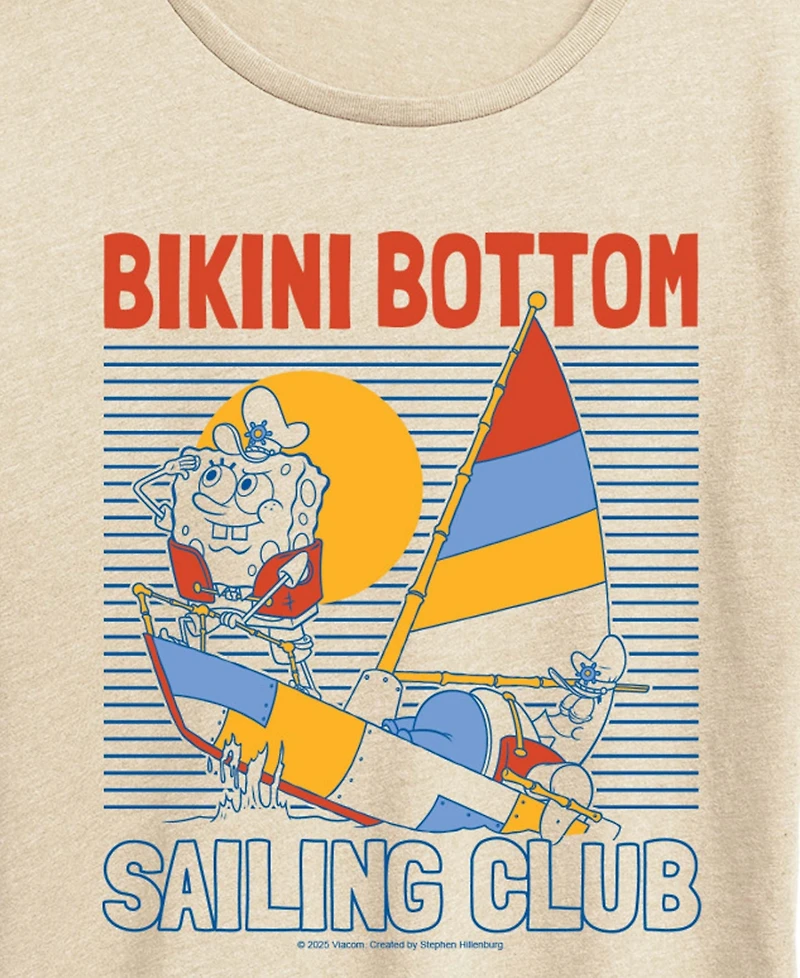 Hybrid Apparel Plus SpongeBob Square Pants Bikini Bottom Sailing Club Short-Sleeve Graphic T-Shirt