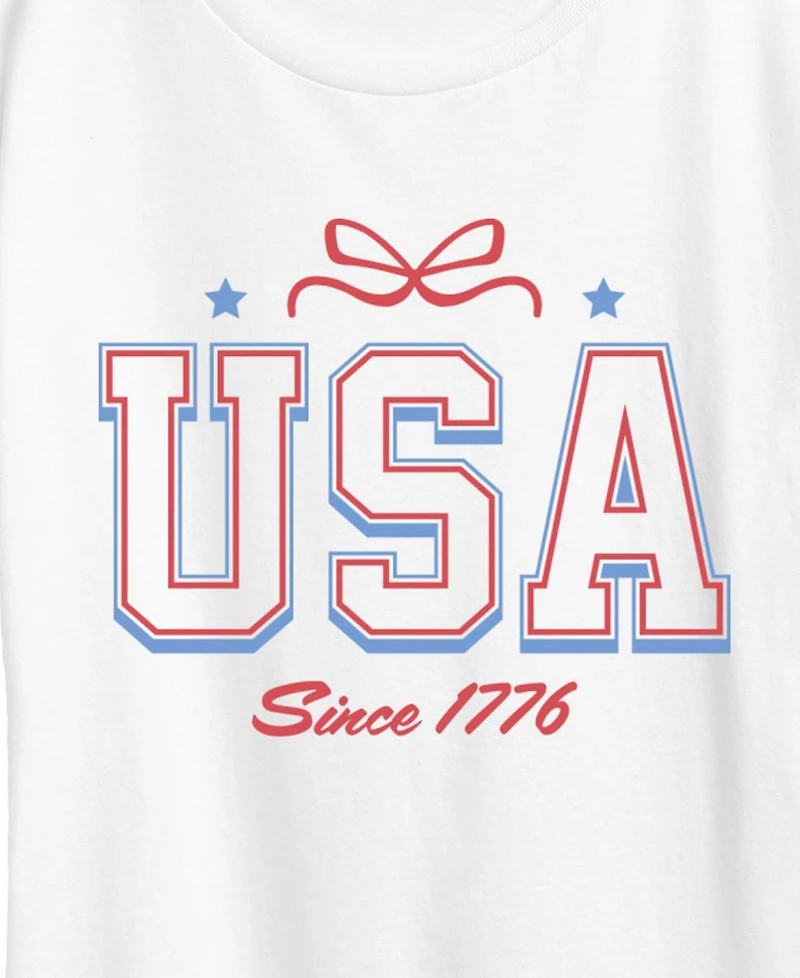 Hybrid Apparel Plus Instant Message Usa Bow Short-Sleeve Graphic T-Shirt