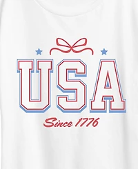 Hybrid Apparel Plus Instant Message Usa Bow Short-Sleeve Graphic T-Shirt