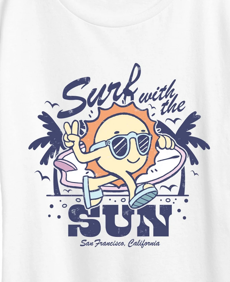 Hybrid Apparel Plus Instant Message Surf with the Sun Short-Sleeve Graphic T-Shirt
