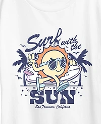 Hybrid Apparel Plus Instant Message Surf with the Sun Short-Sleeve Graphic T-Shirt