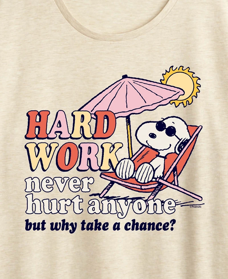 Hybrid Apparel Plus Peanuts Hard Work Short-Sleeve Graphic T-Shirt