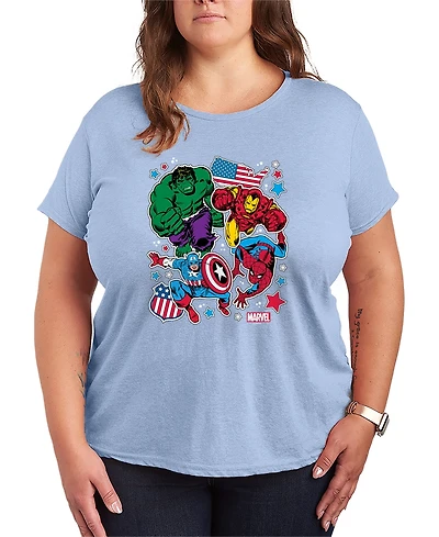 Hybrid Apparel Plus Marvel America Avengers Short-Sleeve Graphic T-Shirt
