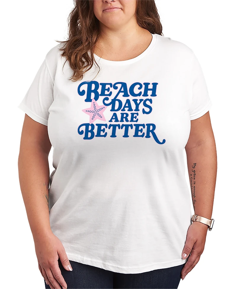 Hybrid Apparel Plus Instant Message Beach Days are Better Short-Sleeve Graphic T-Shirt