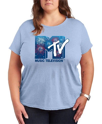 Hybrid Apparel Plus Mtv Fireworks Logo Short-Sleeve Graphic T-Shirt