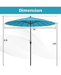 Gouun Round Patio Umbrella with 18 Fiberglass Ribs, Push Button Tilt and Crank