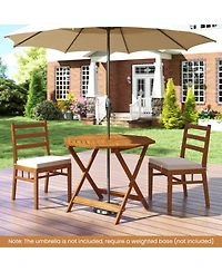Gouun Octagonal Solid Wood Patio Table with Umbrella Hole