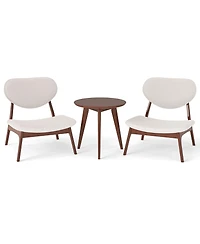 Gouun Accent Chairs Set of 2 with Matching Side Table and Solid Wood Frame