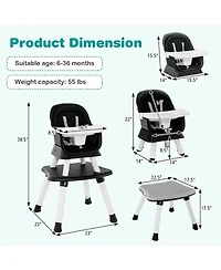 Gouun Baby Convertible 8-in-1 Baby Feeding Chair with Dual-Side Tabletop and Booster Seat