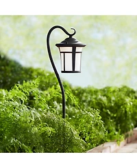 John Timberland Shepherd's Hook 23" High Mission Outdoor Landscape Path Light Porch House Led Bulb Black Metal Glass Shade