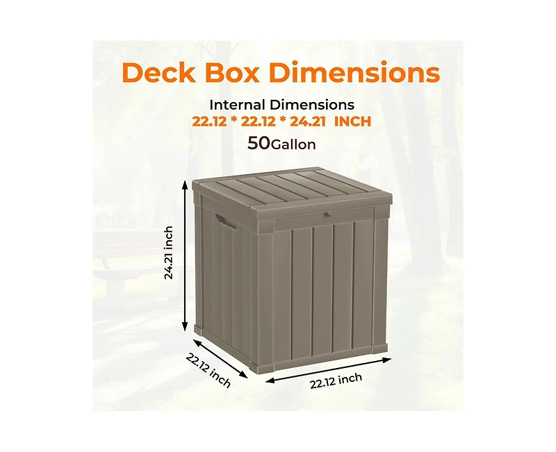 sumyeg 50 Gallon Compact Outdoor Resin Deck Box