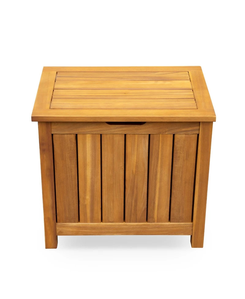 sumyeg Outdoor Acacia Wood Storage Portside 30Gallons Wood Deck Box