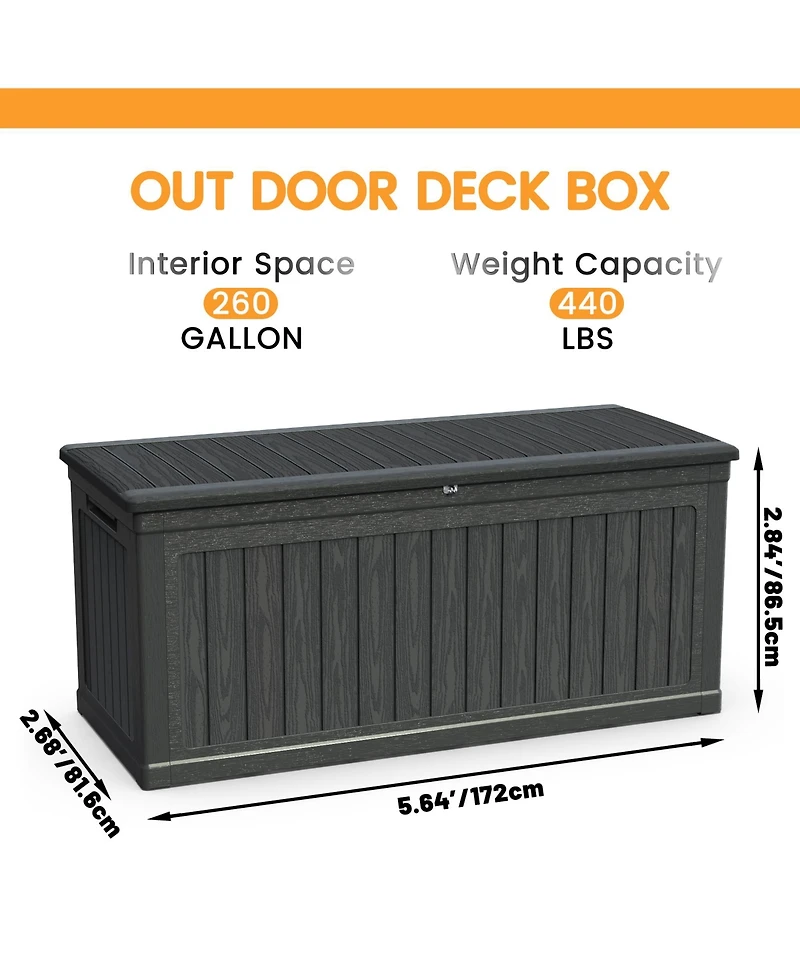sumyeg Xxl 260 Gal Outdoor Storage Deck Box