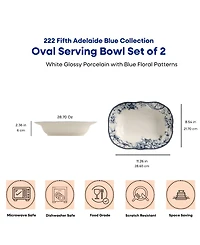 222 Fifth Adelaide Blue Serving Bowls, Set of 2