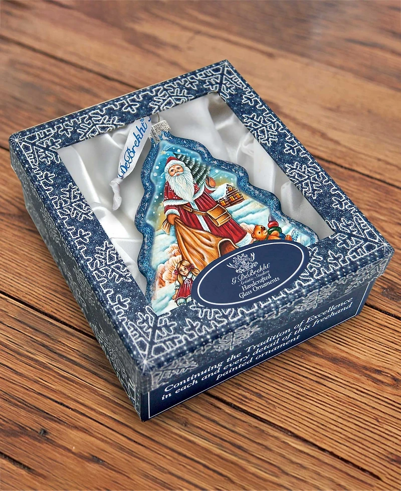 G.DeBrekht Nordic Santa Tree Glass Ornament