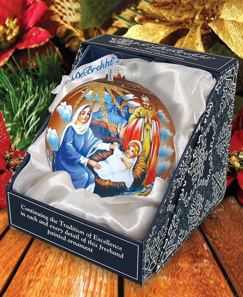 G.DeBrekht Holy Family Ball Glass Ornament