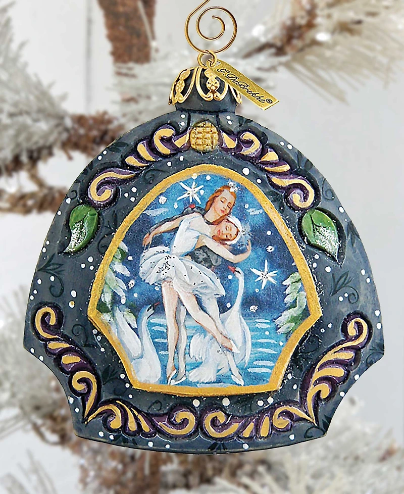 G.DeBrekht Hand Painted Scenic Ornament Swan Lake Ornament