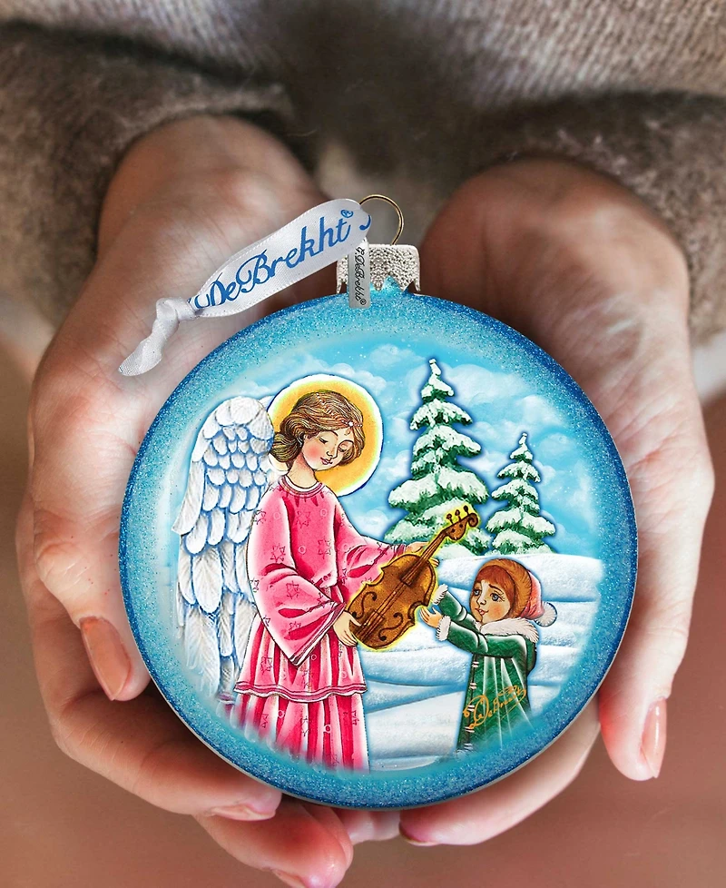G.DeBrekht Guardian of Music Angel Glass Ornament