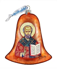 G.DeBrekht Saint Nick Bell Glass Ornament