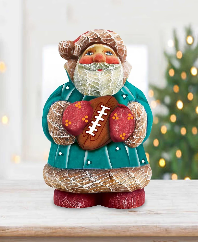 G.DeBrekht Football Santa Figurine