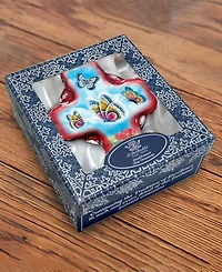 G.DeBrekht Butterflies Cross Glass Ornament