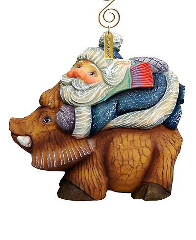 G.DeBrekht Santa On Boar Ornament