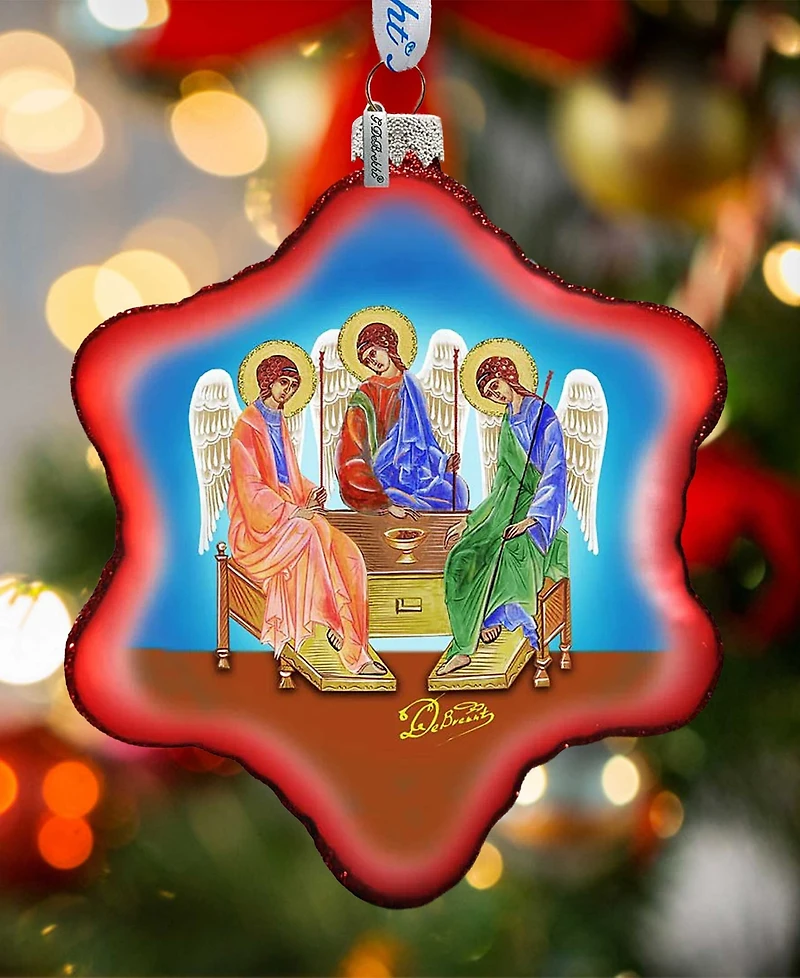 G.DeBrekht Trinity Nativity Snowflake Glass Ornament