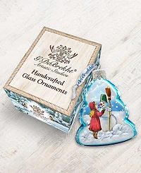 G.DeBrekht Playing Snowman Glass Ornament