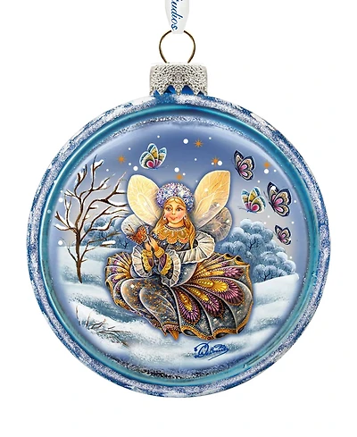 G.DeBrekht Fairy Girl Red Ball Hand Painted Glass Ornament