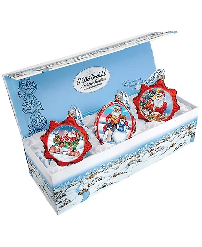 G.DeBrekht Christmas Gifts Set of 3 Glass Ornaments