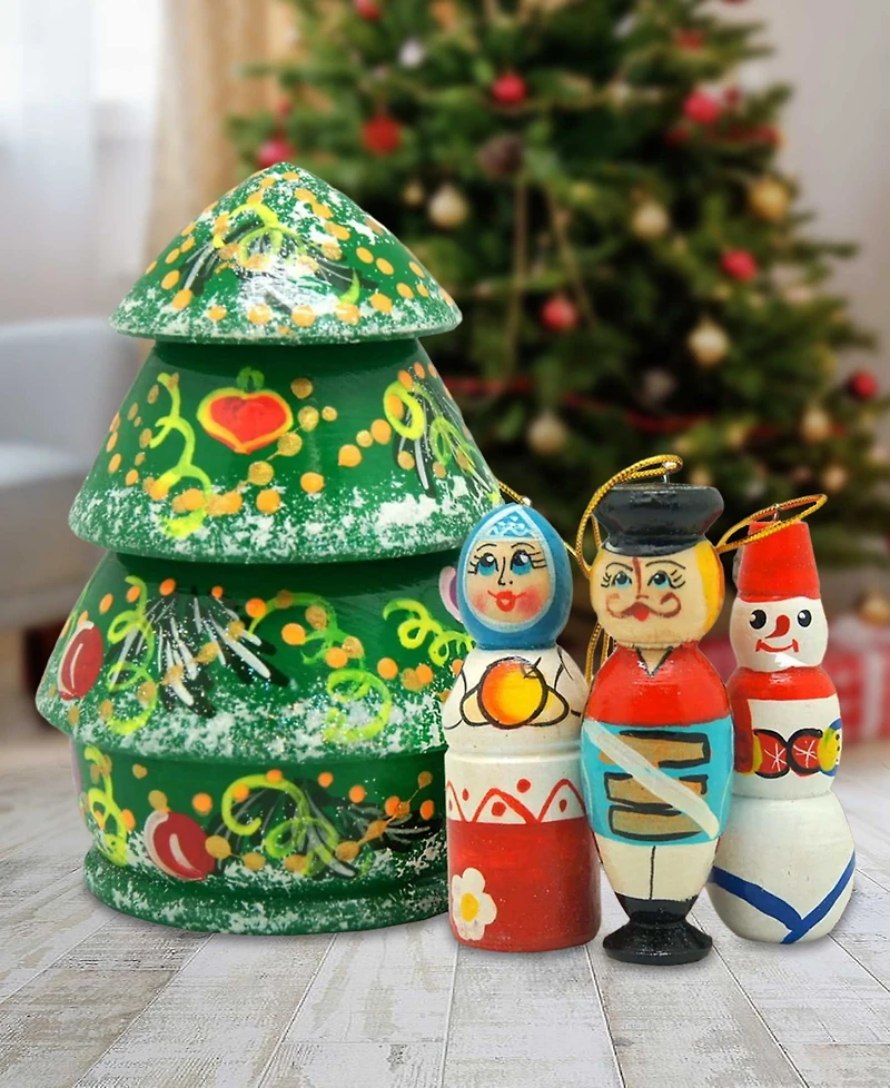 G.DeBrekht Christmas Tree 5-Piece Ornament Doll Set