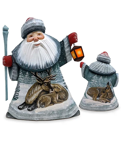 G.DeBrekht Woodcarved and Hand Painted Santa Moose Father Frost Santa Figurine