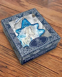 G.DeBrekht White Christmas Polar Bears North-Star Glass Ornament