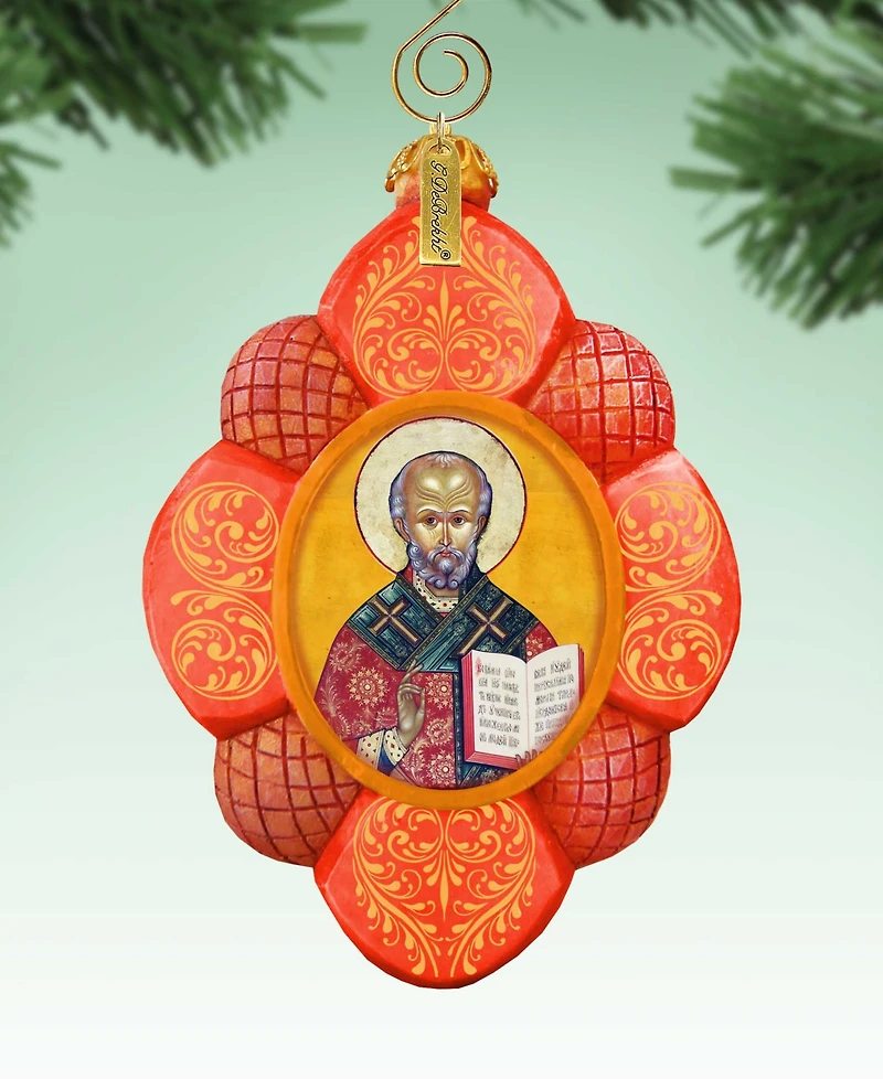 G.DeBrekht Hand Painted Saint Nick Scenic Ornament