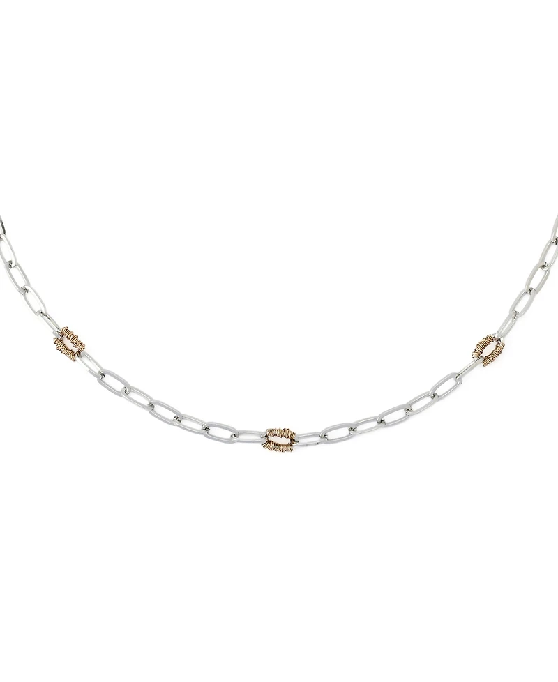 Robert Lee Morris Soho Two-Tone Paper Clip Chain Necklace